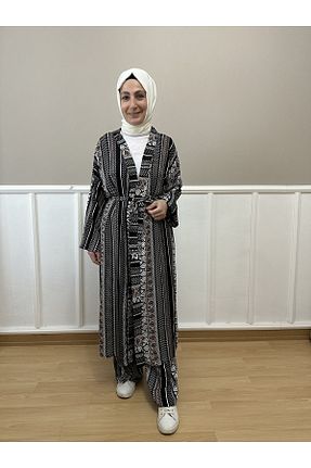 کافتان و کیمونو حجاب رنگی زنانه ویسکون BEHA COLLECTION - کد 743270971