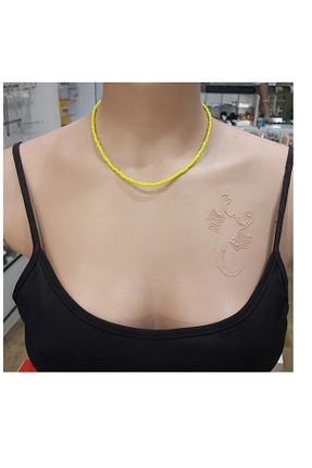 گردنبند جواهر زرد زنانه منجق Fashion Jewellery - کد 742258873