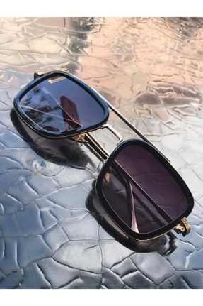 عینک آفتابی مشکی زنانه 55 UV400 فلزی سایه روشن قطره ای کد 46841530