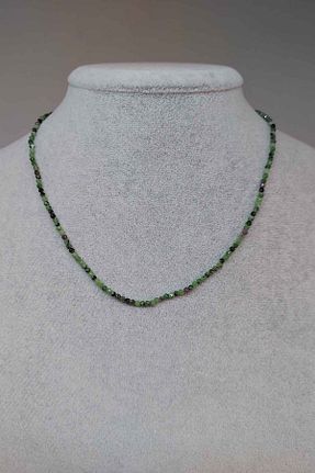 گردنبند جواهر سبز زنانه سنگ Yasamtohumu - کد 652098267