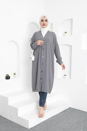 کلاه و ابایا طوسی زنانه بافتنی By Hacer Ayaydın Fashion - کد 742890416