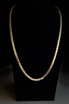 گردنبند استیل طلائی زنانه فولاد ( استیل ) کد 743013414