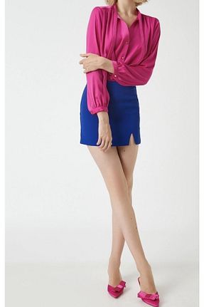 دامن آبی زنانه نایلون ModaDa - کد 743106580