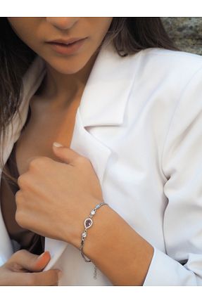 دستبند نقره صورتی زنانه 925 عیار Moderna Silver - کد 323462644