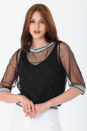 ست بالاتنه و پائین تنه مشکی زنانه بافتنی benim olayım - کد 742173686