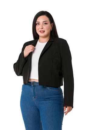کت سایز بزرگ مشکی زنانه پلی استر DISENTIS MODEST - کد 742680202