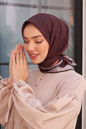 روسری قهوه ای پنبه ای Silk Home - کد 742788697