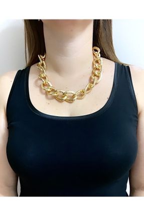 گردنبند جواهر طلائی زنانه فلزی کد 742962771