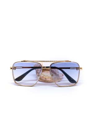 عینک آفتابی آبی زنانه 56 UV400 فلزی مات هندسی کد 742736847
