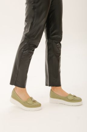 کفش کژوال سبز زنانه چرم طبیعی پاشنه کوتاه ( 4 - 1 cm ) پاشنه ساده کد 299636307