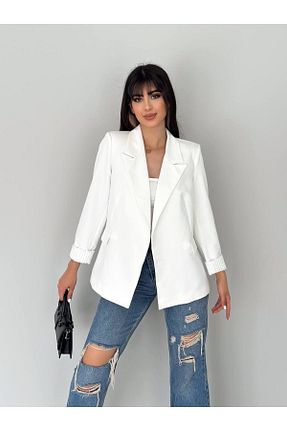 کت بلیزر سفید زنانه %100 پنبه ارگانیک Genel Markalar - کد 743265959