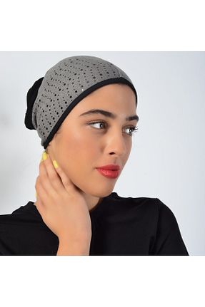 روسری طوسی پلی استر Luxavian - کد 304343235