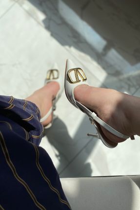 کفش پاشنه بلند کلاسیک سفید زنانه پاشنه نازک پاشنه بلند ( +10 cm) کد 743588466