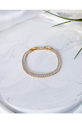 دستبند استیل (فولاد) طلائی زنانه سنگ minimojewels - کد 744059193