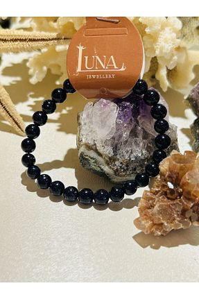 دستبند جواهر سرمه ای زنانه سنگ طبیعی Luna - کد 744089178