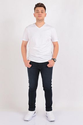 شلوار جین آبی مردانه پاچه تنگ Cazador - کد 744180146