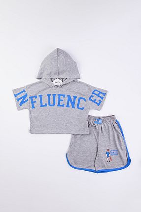 ست بالاتنه و پائین تنه طوسی بچه گانه بافت Tuffy Kids - کد 744334351