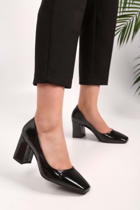 کفش پاشنه بلند کلاسیک مشکی زنانه چرم مصنوعی پاشنه ضخیم پاشنه متوسط ( 5 - 9 cm ) کد 738582410