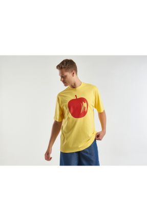 تی شرت زرد مردانه یقه گرد کد 744253027