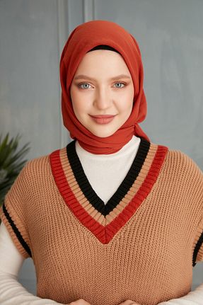 شال نارنجی زنانه پنبه ای ŞURA ŞAL - کد 744517542