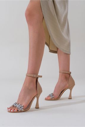 کفش مجلسی بژ زنانه چرم مصنوعی پاشنه نازک پاشنه متوسط ( 5 - 9 cm ) کد 743555670