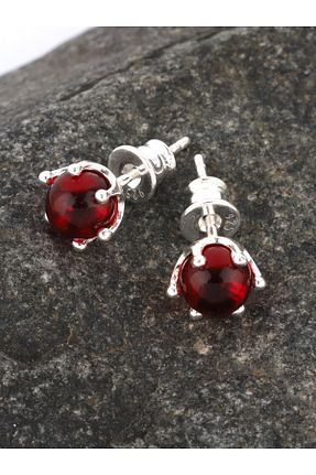 گوشواره نقره قرمز زنانه 925 عیار Amber by Mazukna - کد 239344563