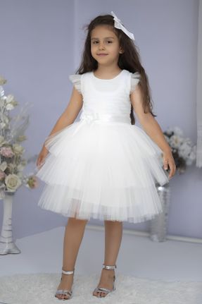 لباس سفید بچه گانه بافتنی پلی استر رگولار آستین-کوتاه کد 743652838