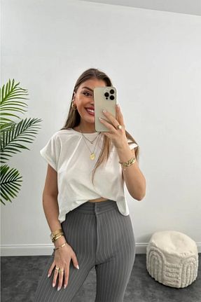 شلوار طوسی زنانه مخلوط پلی استر Genel Markalar - کد 743668213