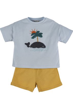 ست بالاتنه و پائین تنه آبی بچه گانه بافتنی İdilbaby&Mamino - کد 744099339