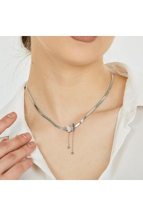 گردنبند استیل ( فولاد ) زنانه استیل (فولاد) Hobisy - کد 744102103