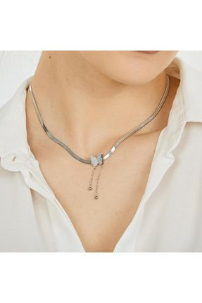 گردنبند استیل ( فولاد ) زنانه استیل (فولاد) Hobisy - کد 744102103