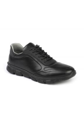 کفش کژوال مشکی مردانه چرم طبیعی پاشنه کوتاه ( 4 - 1 cm ) پاشنه ساده کد 744105444