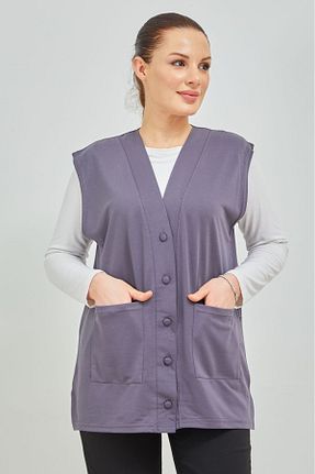 جلیقه طوسی زنانه رگولار Elçelya Moda - کد 744026796