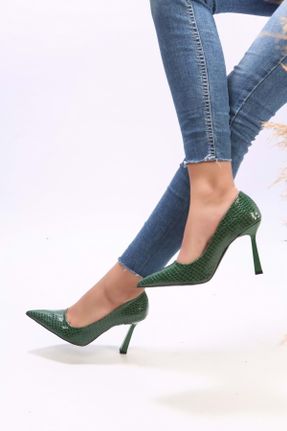 کفش استایلتو سبز پاشنه نازک پاشنه متوسط ( 5 - 9 cm ) کد 383724947