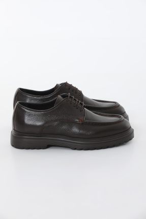 کفش کژوال قهوه ای مردانه چرم طبیعی پاشنه کوتاه ( 4 - 1 cm ) پاشنه ساده کد 744411106