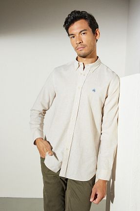 پیراهن بژ مردانه اسلیم فیت BROOKS BROTHERS - کد 744553505