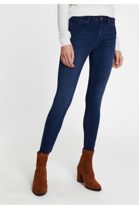 شلوار جین آبی زنانه پاچه تنگ جین ساده کد 744655664