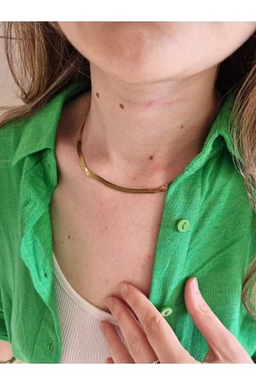 گردنبند استیل ( فولاد ) طلائی زنانه استیل (فولاد) BERFİS BİJUTERİ - کد 733466456