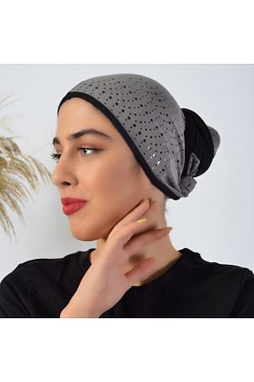 روسری طوسی پلی استر Luxavian - کد 304343235