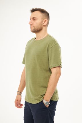 تی شرت سبز مردانه رگولار یقه گرد تکی کد 743532871