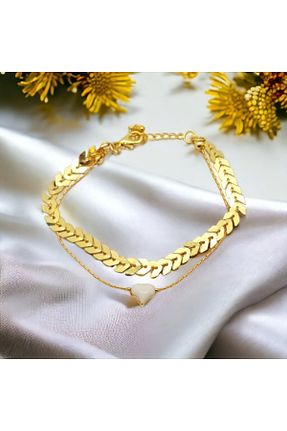 دستبند نقره طلائی زنانه 925 عیار La