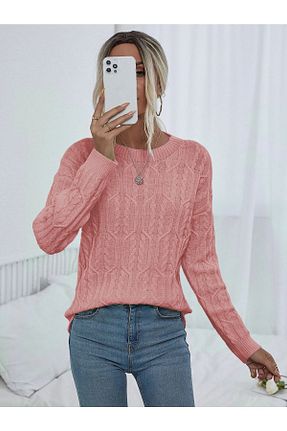 پلیور صورتی زنانه ساده AQE FASHION - کد 744081857