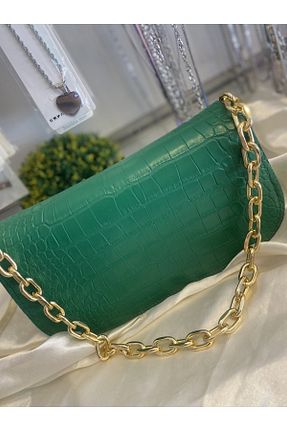 کیف دستی سبز زنانه چرم مصنوعی TUGCELİK - کد 744099085
