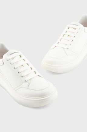 کفش اسنیکر سفید مردانه چرم طبیعی بند دار چرم طبیعی کد 744103351