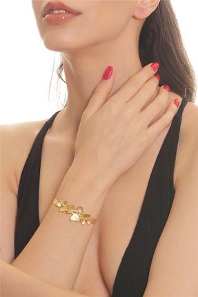 دستبند جواهر طلائی زنانه روکش طلا LABALABA - کد 744159081