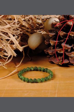 دستبند جواهر سبز زنانه سنگ طبیعی کد 209049975