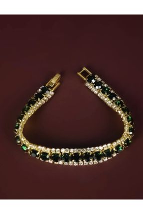 دستبند جواهر سبز زنانه سنگی کد 744184407
