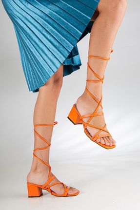 کفش پاشنه بلند کلاسیک نارنجی زنانه پاشنه ضخیم پاشنه متوسط ( 5 - 9 cm ) کد 332728361