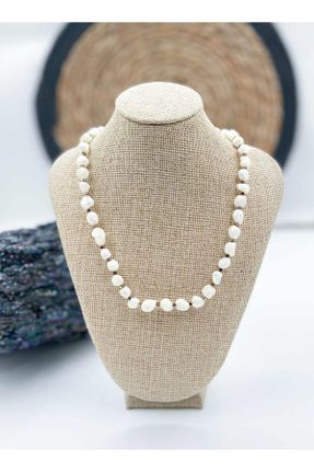 گردنبند جواهر سفید زنانه سنگی کد 744371402