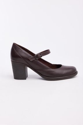 کفش پاشنه بلند کلاسیک قهوه ای زنانه پاشنه ساده پاشنه متوسط ( 5 - 9 cm ) کد 744456479